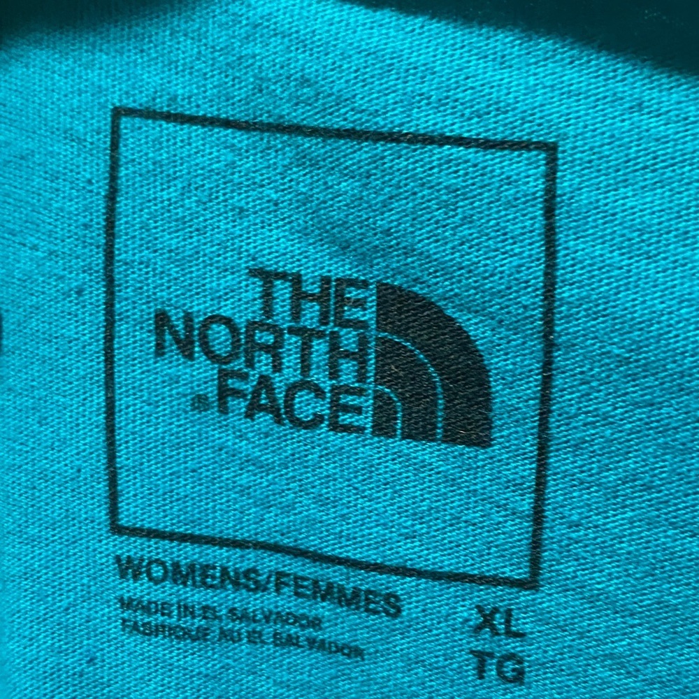 The North Face Graphic Logo Tee Turquoise Cotton Outdoors Streetwear XL - Picture 2 of 4